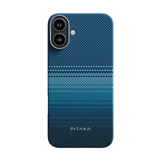 iPhone 16 Plus Kılıf M-safe Şarj Özellikli Aramid Fiber Pitaka Tactile Woven Sunset-Moonrise Serisi Moonrise Kılıf