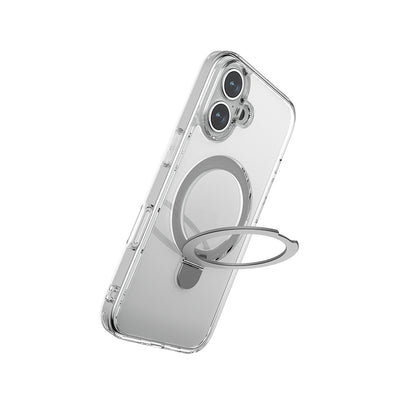 iPhone 16 Plus Kılıf M-safe Şarj Özellikli Raptic Air Stand Serisi Buzlu Transparan Tasarımlı Standlı Kılıf