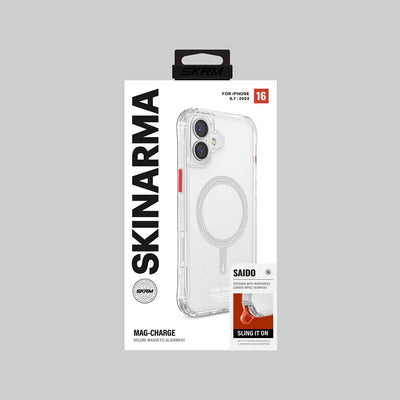 Apple iPhone 16 Plus Kılıf Magsafe Şarj Özellikli Şeffaf Airbag Tasarımlı Skinarma Saido Kapak Pembe
