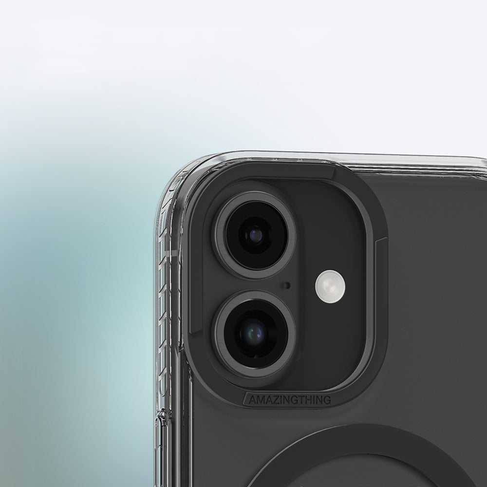 Apple iPhone 16 Plus Kılıf Magsafe Şarj Özellikli Standlı Amazingthing Titan Pro Plus Kapak Siyah