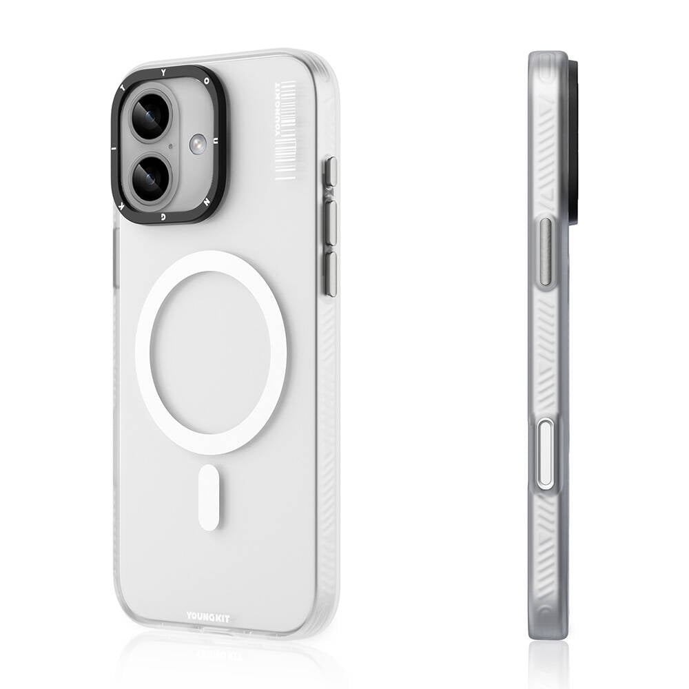 Apple iPhone 16 Plus Kılıf Magsafe Şarj Özellikli Youngkit Hidden Sand Serisi Kapak Siyah