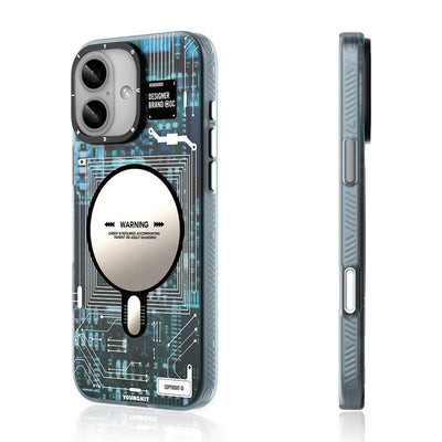 Apple iPhone 16 Plus Kılıf Magsafe Şarj Özellikli Youngkit Technology Serisi Kapak Mavi