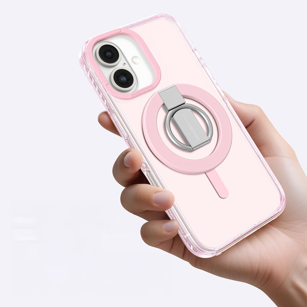 iPhone 16 Plus Kılıf M-safe Şarj Özellikli Yüzük Standlı Amazingthing Titan Pro Serisi Kılıf