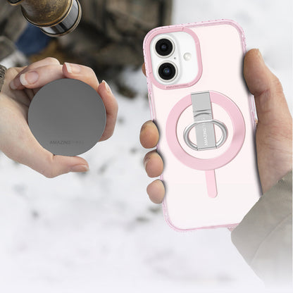 iPhone 16 Plus Kılıf M-safe Şarj Özellikli Yüzük Standlı Amazingthing Titan Pro Serisi Kılıf