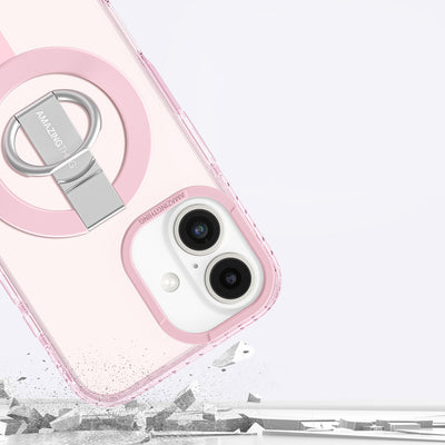 Apple iPhone 16 Plus Kılıf Magsafe Şarj Özellikli Yüzük Standlı Amazingthing Titan Pro Serisi Kapak Pembe