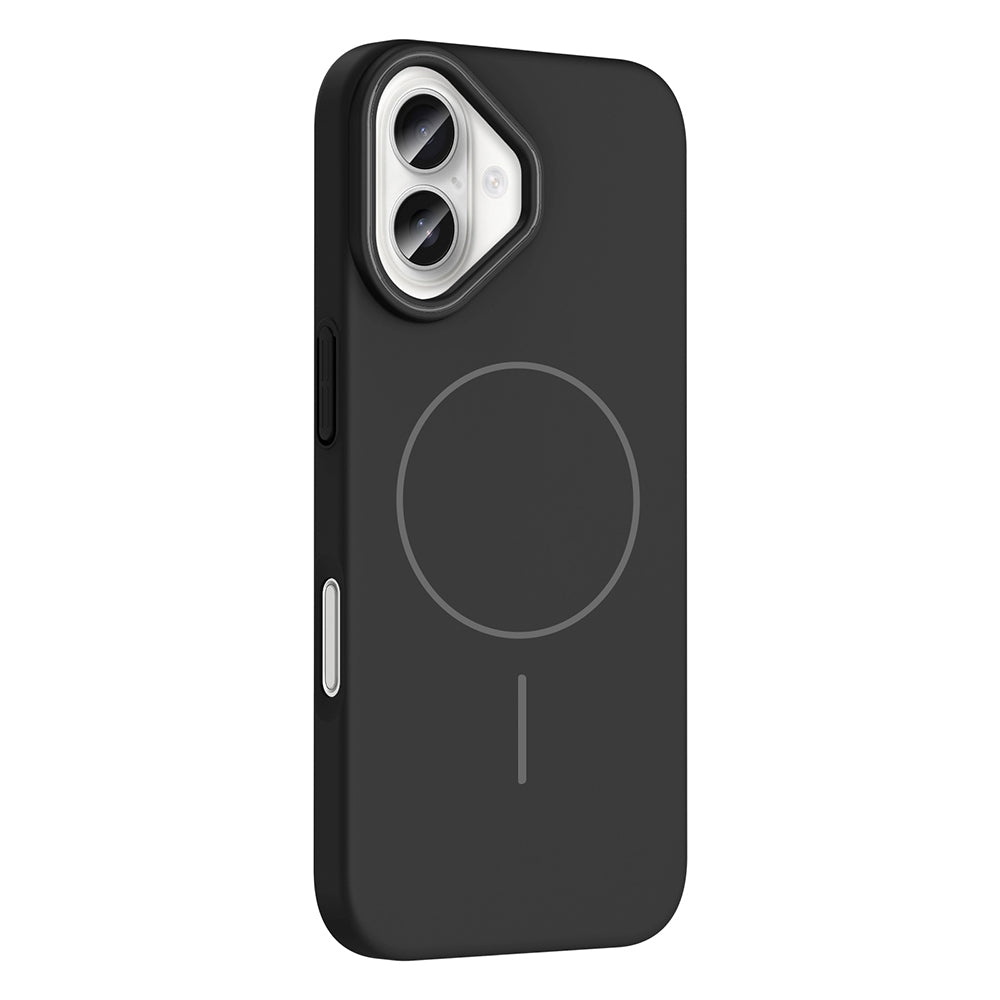 Apple iPhone 16 Plus Kılıf M-safe Şarj Özellikli Zore Ruby Sert Kapak Siyah