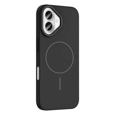 Apple iPhone 16 Plus Kılıf M-safe Şarj Özellikli Zore Ruby Sert Kapak Siyah