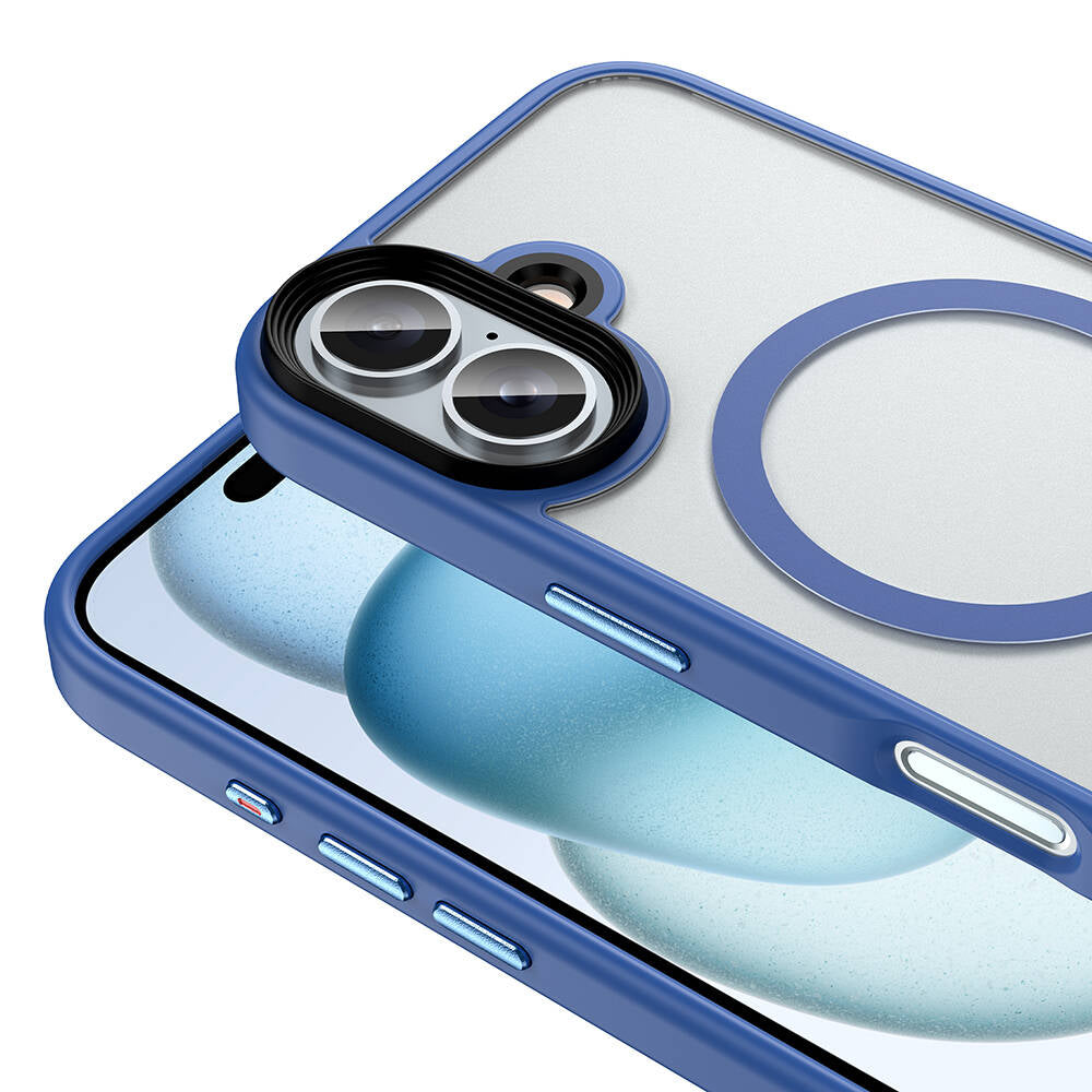 Apple iPhone 16 Plus Kılıf Mat Arka Yüzey Wireless Şarj Özellikli Zore Flet Magsafe Kapak Siyah