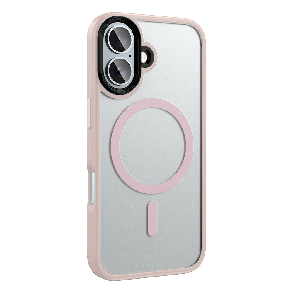 Apple iPhone 16 Plus Kılıf Mat Arka Yüzey Wireless Şarj Özellikli Zore Flet Magsafe Kapak Desert Titanyum