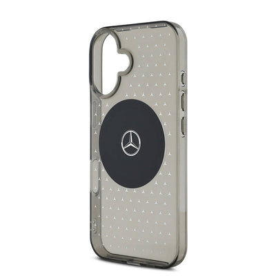 Apple iPhone 16 Plus Kılıf Mercedes Benz Orjinal Lisanslı Magsafe Şarj Özellikli Yıldız Desenli Transparan Kapak Siyah