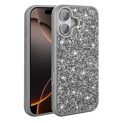 Apple iPhone 16 Plus Kılıf Parlak Taşlı Tasarım Zore Pırlanta Kapak Lila