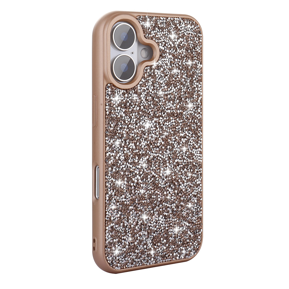 Apple iPhone 16 Plus Kılıf Parlak Taşlı Tasarım Zore Pırlanta Kapak Beyaz