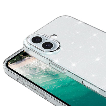 iPhone 16 Plus Kılıf Parlayan Simli Şeffaf Zore Redos Kılıf