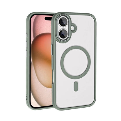 iPhone 16 Plus Kılıf Wireless Şarj Özellikli Zore Krom M-safe Silikon Kılıf