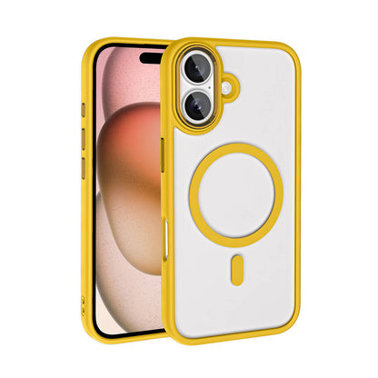 iPhone 16 Plus Kılıf Wireless Şarj Özellikli Zore Krom M-safe Silikon Kılıf