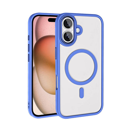 iPhone 16 Plus Kılıf Wireless Şarj Özellikli Zore Krom M-safe Silikon Kılıf