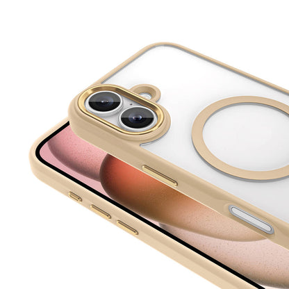 iPhone 16 Plus Kılıf Wireless Şarj Özellikli Zore Krom M-safe Silikon Kılıf