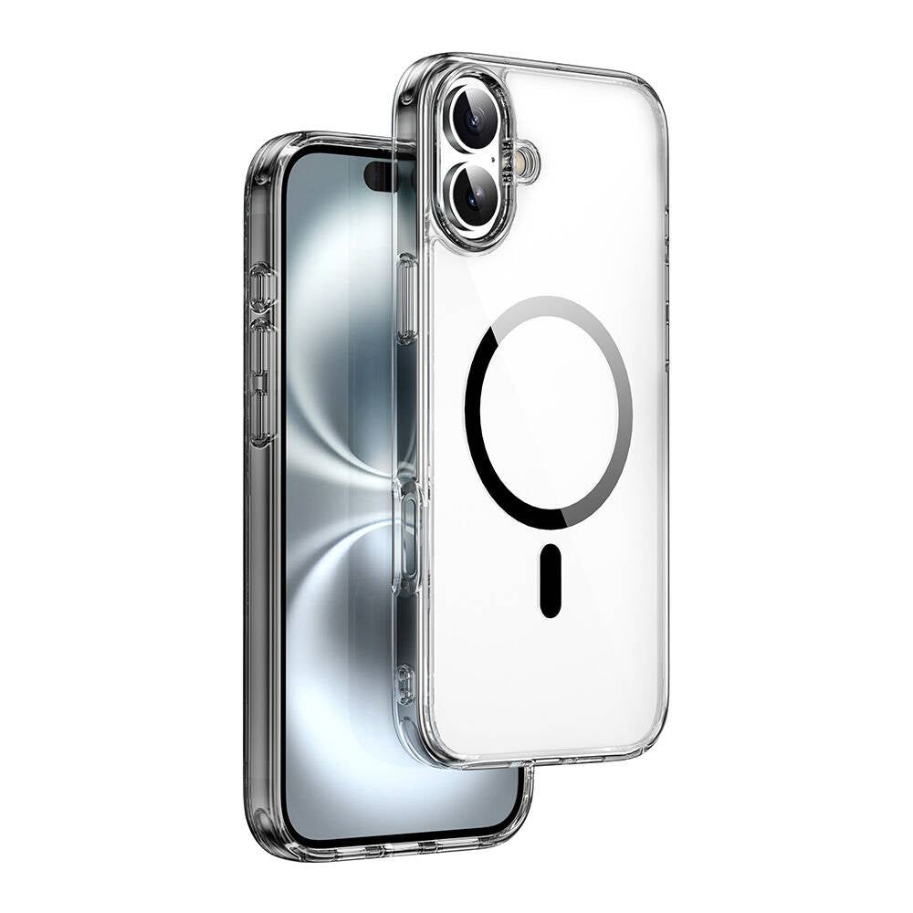 iPhone 16 Plus Kılıf Wiwu MCC-101 iShield Pro Serisi M-safe Şarj Özellikli Crystal Sert PC Kılıf