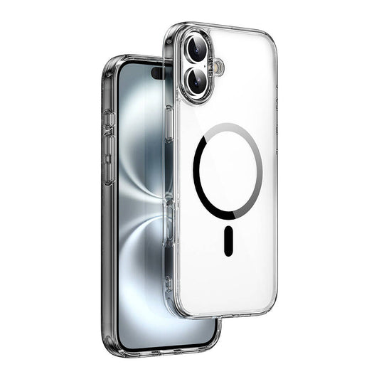 iPhone 16 Plus Kılıf Wiwu MCC-101 iShield Pro Serisi M-safe Şarj Özellikli Crystal Sert PC Kılıf