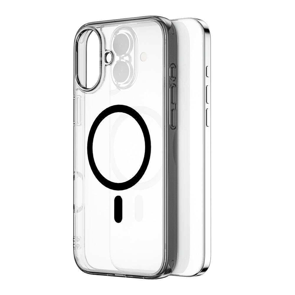 iPhone 16 Plus Kılıf Wiwu MCC-101 iShield Pro Serisi M-safe Şarj Özellikli Crystal Sert PC Kılıf