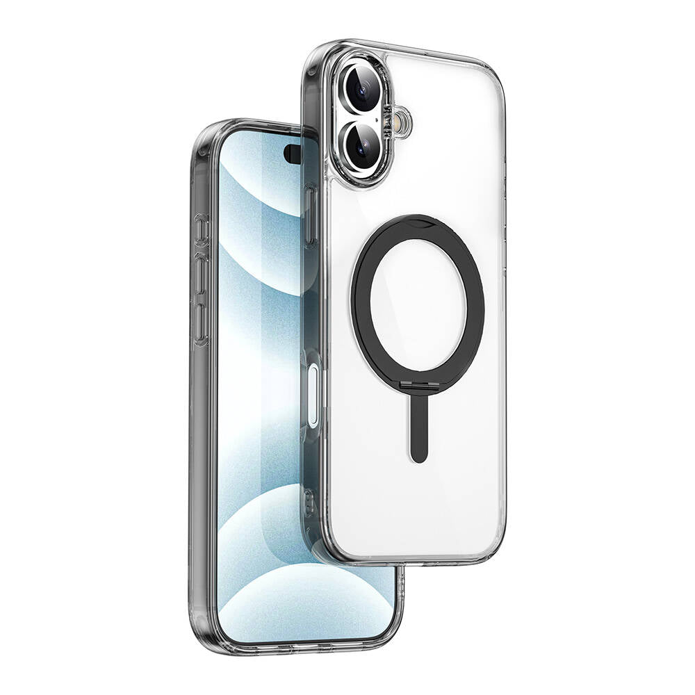 iPhone 16 Plus Kılıf Wiwu MCC-201 iShield Ultra Serisi M-safe Şarj Özellikli Standlı Crystal Sert PC Kılıf