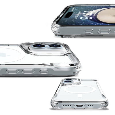 Apple iPhone 16 Plus Kılıf Zore M-safe Şarj Özellikli T-Max M-safe Kapak Şeffaf