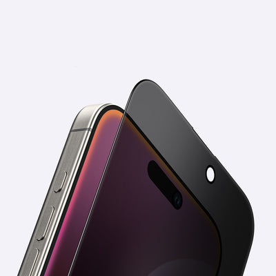 Apple iPhone 16 Pro Amazingthing Radix Privacy Parmak İzi Bırakmayan Temperli Cam Ekran Koruyucu Siyah