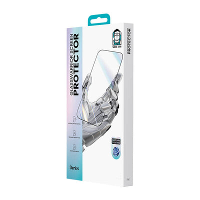 Apple iPhone 16 Pro Benks Glass Warrior Safir Coating 0.3mm Cam Ekran Koruyucu + Kolay Uygulama Aparatı Siyah