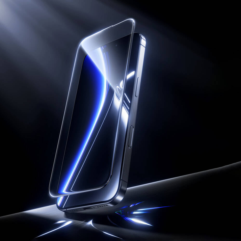 Apple iPhone 16 Pro Benks Glass Warrior Safir Coating 0.9mm Kenarları Dayanıklaştırılmış Cam Ekran Koruyucu + Kolay Uygulama Aparatı Şeffaf