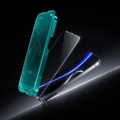 Apple iPhone 16 Pro Benks Glass Warrior Safir Coating 0.9mm Kenarları Dayanıklaştırılmış Cam Ekran Koruyucu + Kolay Uygulama Aparatı Şeffaf