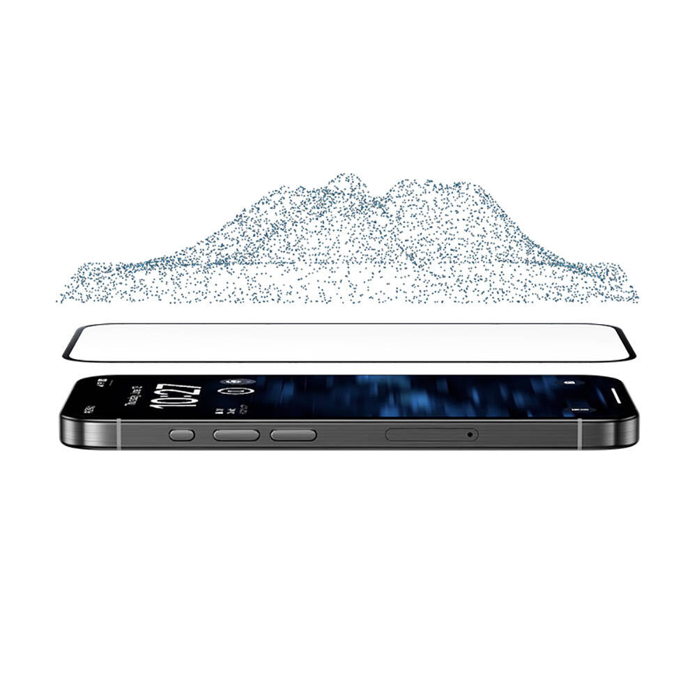 iPhone 16 Pro Benks Glass Warrior Safir Coating 0.9mm Kenarları Dayanıklaştırılmış Cam Ekran Koruyucu + Kolay Uygulama Aparatı