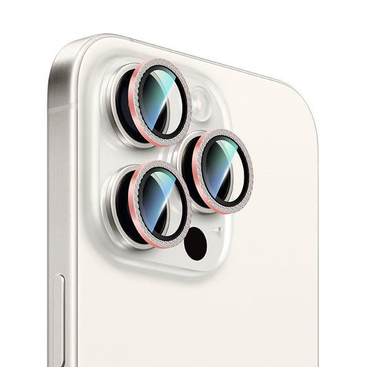 iPhone 16 Pro CaseWorld Alloy Sparkling Diamond Serisi Taşlı Lens Koruyucu
