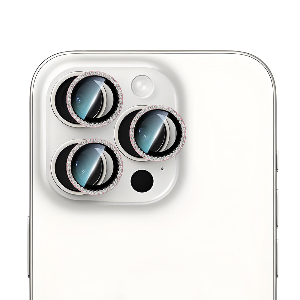 iPhone 16 Pro CaseWorld Alloy Sparkling Diamond Serisi Taşlı Lens Koruyucu