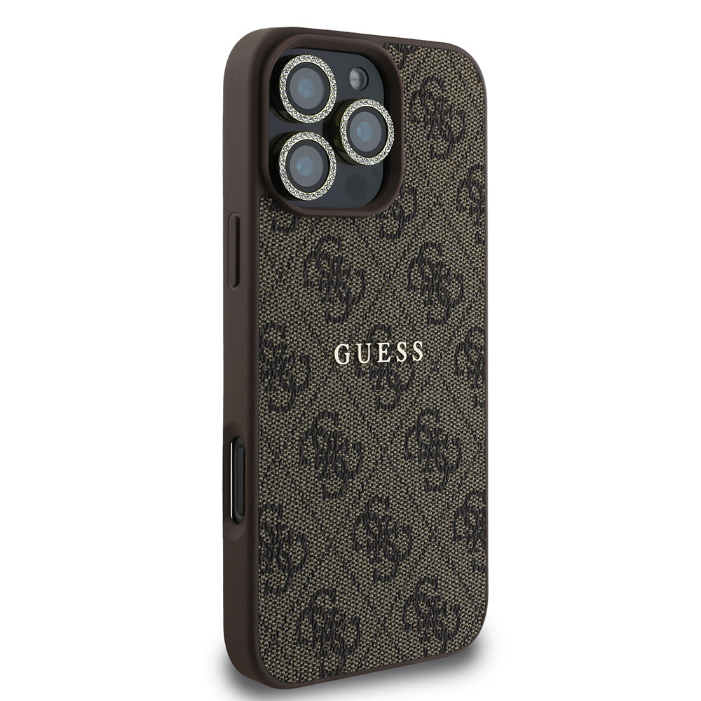 Apple iPhone 16 Pro Guess Orjinal Lisanslı Kılıf + Ekran Koruyucu + Lens Koruyucu 3in1 Aksesuar Seti Siyah