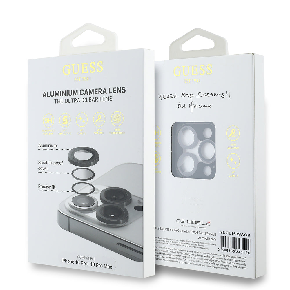 iPhone 16 Pro Guess Orjinal Lisanslı Metal Kamera Lens Koruyucu