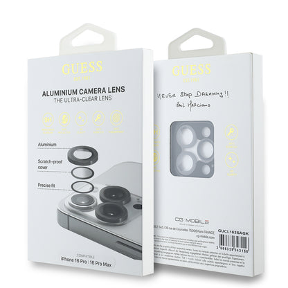 iPhone 16 Pro Guess Orjinal Lisanslı Metal Kamera Lens Koruyucu