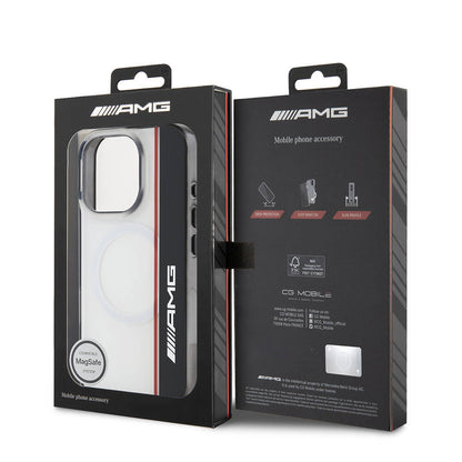 iPhone 16 Pro Kılıf AMG Orjinal Lisanslı M-safe Şarj Özellikli IML Baskı Logolu Çift Katmanlı Bow Lines Kılıf