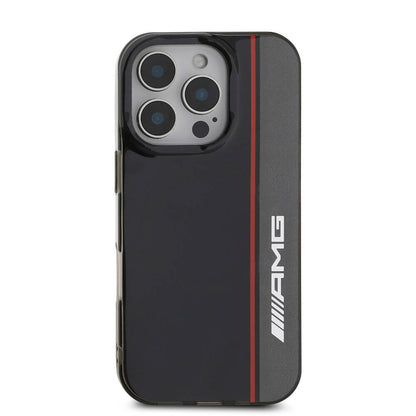 iPhone 16 Pro Kılıf AMG Orjinal Lisanslı M-safe Şarj Özellikli IML Baskı Logolu Çift Katmanlı Bow Lines Kılıf