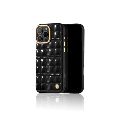 Apple iPhone 16 Pro Kılıf Askı Aparatlı Pynana Metal Grid Kapak Siyah