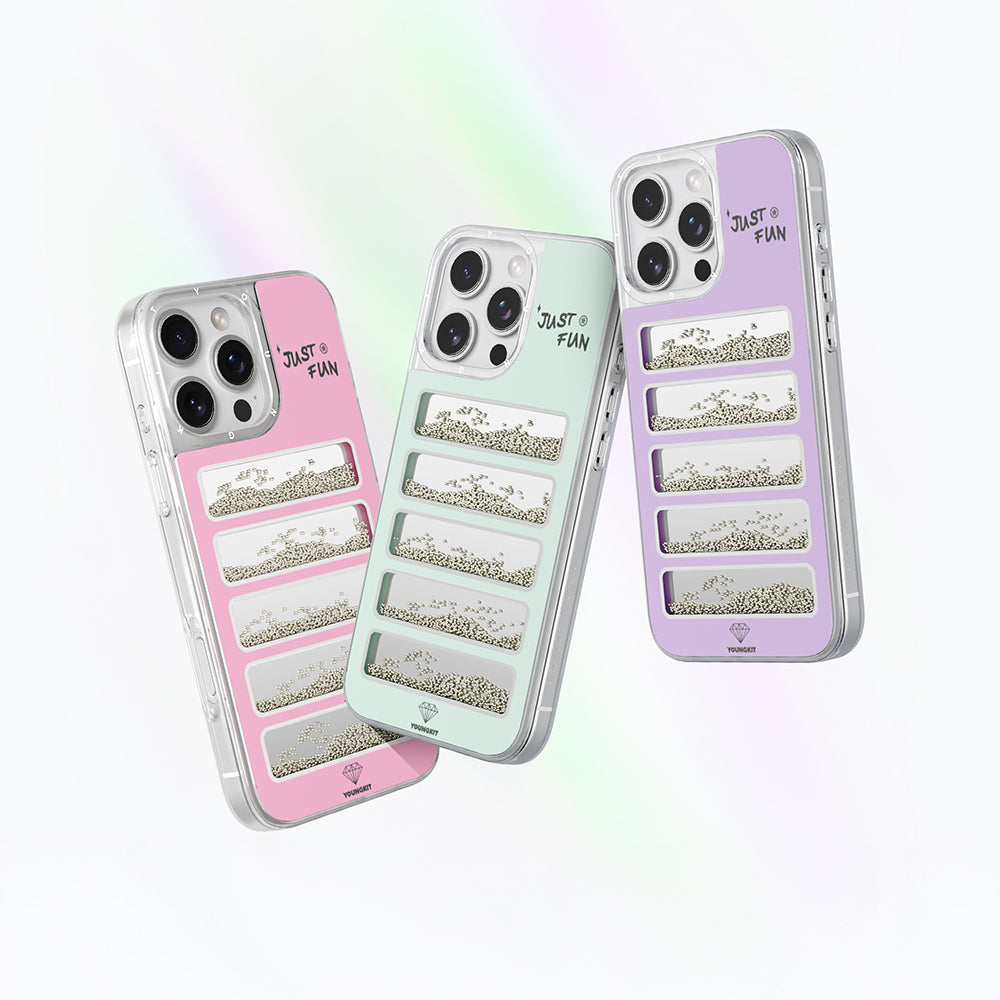 iPhone 16 Pro Kılıf Aynalı ve Boncuklu Tasarım Youngkit Jump Serisi Kılıf