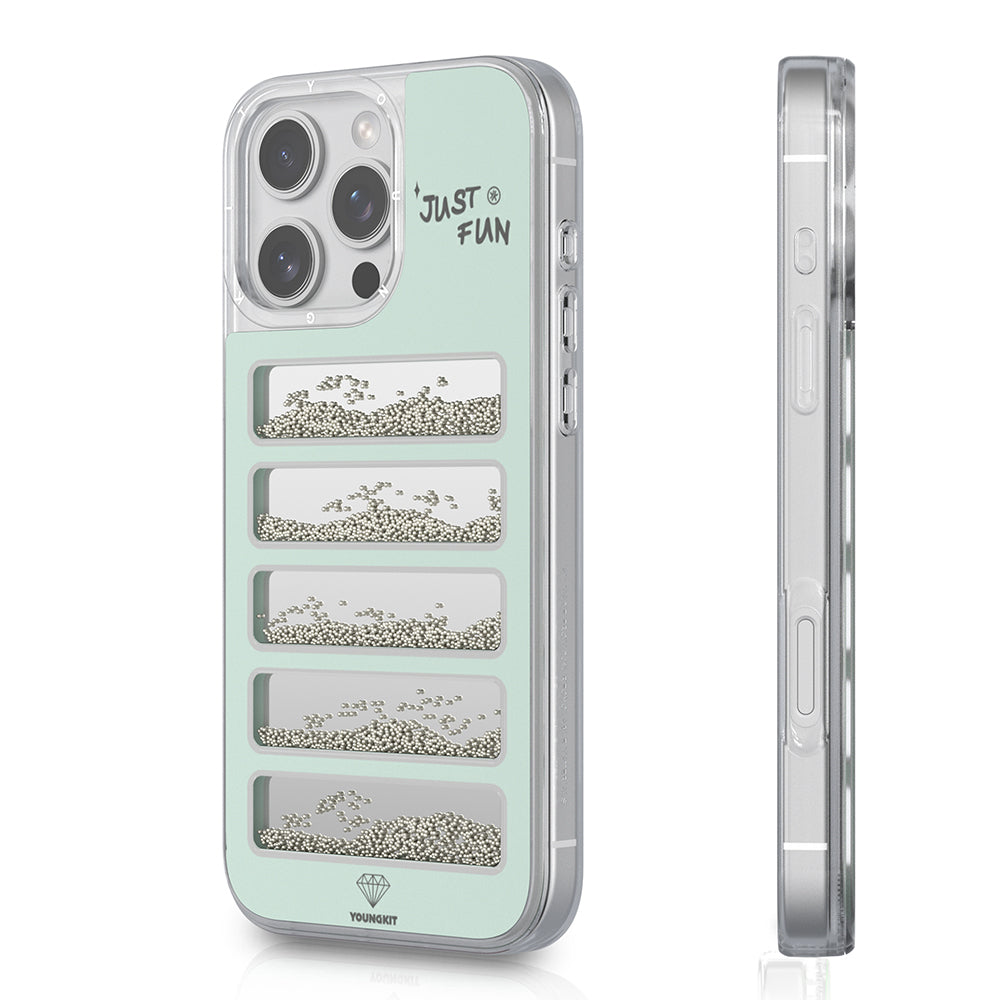 iPhone 16 Pro Kılıf Aynalı ve Boncuklu Tasarım Youngkit Jump Serisi Kılıf