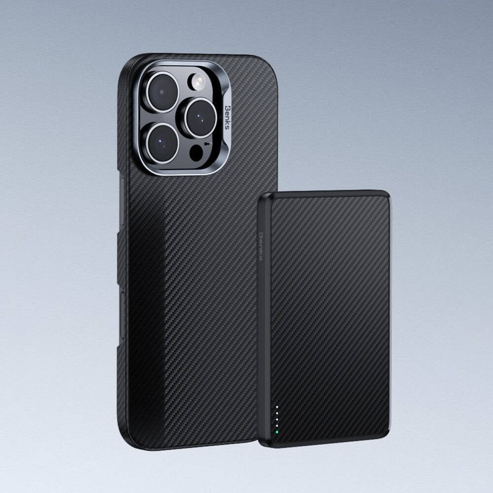 iPhone 16 Pro Kılıf Benks M-safe Şarj Özellikli Magnetik ArmorAir 600D Kevlar Fiber Kılıf