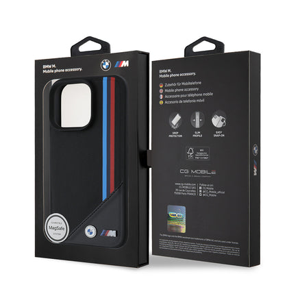 iPhone 16 Pro Kılıf BMW Orjinal Lisanslı M-safe Şarj Özellikli M Logolu Üç Çizgili Dikiş Detaylı Meshed Tricolor Stripes Kılıf