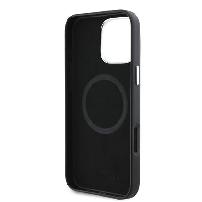 iPhone 16 Pro Kılıf BMW Orjinal Lisanslı M-safe Şarj Özellikli Metal Logolu Tam Kaplama Deri Kılıf