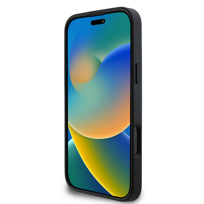 Apple iPhone 16 Pro Kılıf DKNY Orjinal Lisanslı Kapitone Tasarımlı Metal Logolu Deri Kapak Siyah