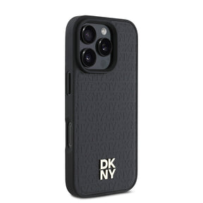 Apple iPhone 16 Pro Kılıf DKNY Orjinal Lisanslı Magsafe Şarj Özellikli 3D Yazılı Repeat Pattern Kapak