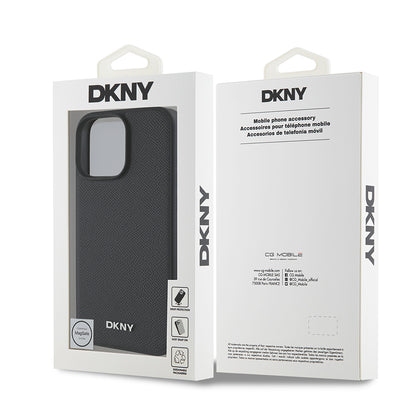 iPhone 16 Pro Kılıf DKNY Orjinal Lisanslı M-safe Şarj Özellikli Metal Logolu PU Deri Grained Kılıf