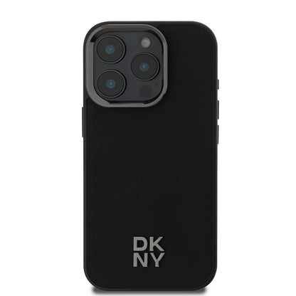 iPhone 16 Pro Kılıf DKNY Orjinal Lisanslı M-safe Şarj Özellikli Metal Logolu PU Deri Plain Kılıf