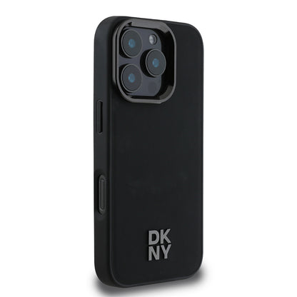 iPhone 16 Pro Kılıf DKNY Orjinal Lisanslı M-safe Şarj Özellikli Metal Logolu PU Deri Plain Kılıf