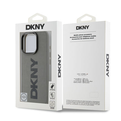 Apple iPhone 16 Pro Kılıf DKNY Orjinal Lisanslı Magsafe Şarj Özellikli PU Deri Plain Kapak Kahverengi